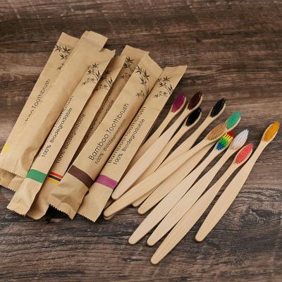 China Home Wholesale Organic Wooden Handle Toothbrush Charcoal Custom Bamboo Toothbrush for sale