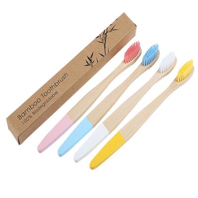 China OEM 100% Biodegradable Bamboo Toothbrush Home Factory Charcoal Bamboo Toothbrush for sale