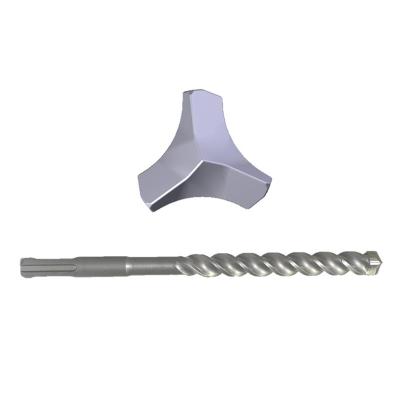 China Concrete Full Size SDS Plus Full Carbide Tip Hammer Drill Bit 3 Cutter For Concrete Stone 13-16mm for sale