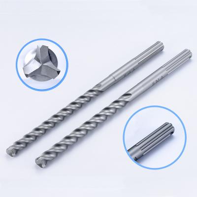 China Full SDS MAX Concrete Innovative Solid Carbide Tip Hammer Drill Bit For Concrete Stone M12 3 Cutter 3 Flute for sale