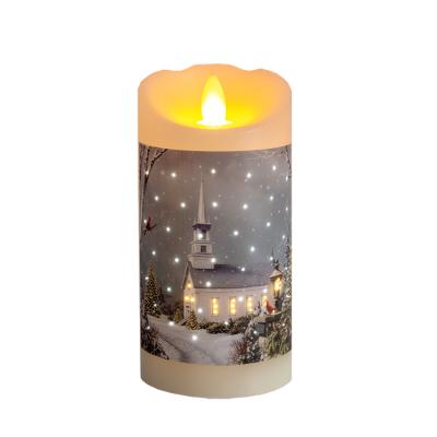 China Show Model Light On Paraffin Wax Candle Shell Christmas Home Decoration Real Wax Fiber LED Night Light for sale