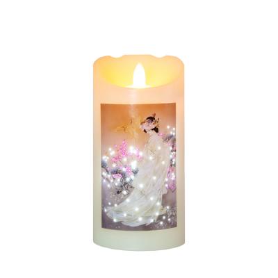 China Show Model Light On Paraffin Wax Candle Shell New Product Large Paraffin Wax Fiber Optic LED Candle for sale