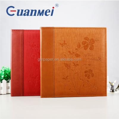 China GuanMei Two Color DIY 315X325MM Self Adhesive Photo Album With PU Weave Cover 40 Sheets for sale