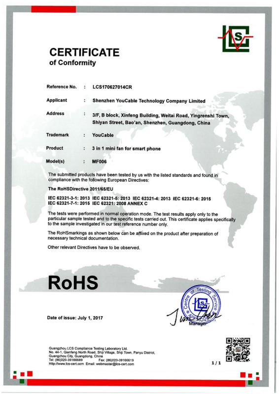 RoHS - Shenzhen Youcable Technology Co., Ltd.