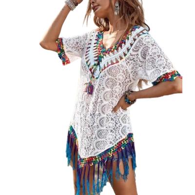 China 2021 New Arrival Fringed Shawl Summer Beach Dress Breathable For Women for sale