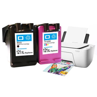 China Re-manufactured Hicor premium remanufactured color and black 121 inkjet ink cartridges show ink level 121 inkjet used for horsepower for sale