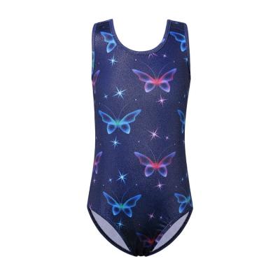 China Customized Sleeveless Sublimated Gymnastics Dancer Tights Antibacterial Competition Training Clothes For Girls for sale