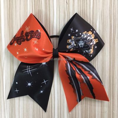 China High Quality Cheerleading Hair Bow Cheerleading Hair Bows Pink Sublimation Color OEM Design Porcelain Cheer Bows for sale