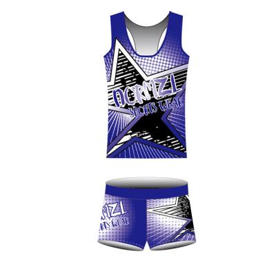 China Breathable Cheer Tank Tops Design Sleeveless Cheer Tights Cloth Uniforms Custom Cheerleading for sale