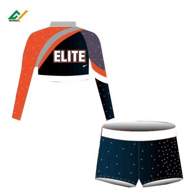 China Anti-pilling cheerleading uniforms crop top, wholesale cheerleader uniform, sexy cheerleading team uniforms for sale