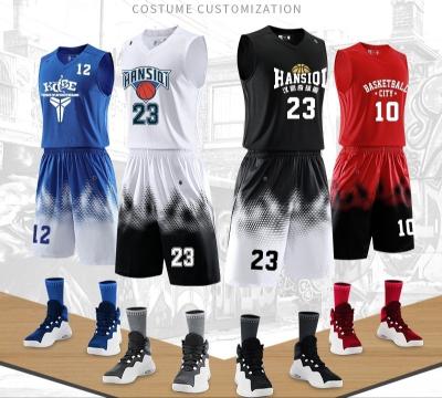 China Breathable Customized Basketball Uniform Suits Basketball Game Uniforms Tank Top Custom Logo Men's Game Training Team for sale