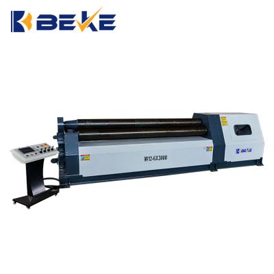 China W12 Hotels Hydraulic CNC Bending Machine 6*3000mm Plate 4 Rollers Plate Rolling Machine for sale