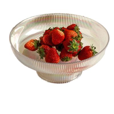 China (HO) 26CM Viable Dazzle Ray Fruit Bowl Crystal Glass Contracted Modern Fruit Bowl for sale