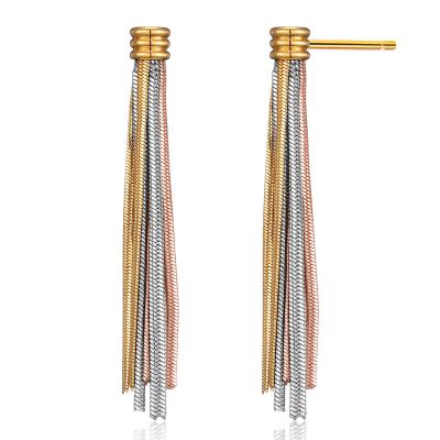 China FASHIONABLE wholesale luxury style long tassel drop earrings for women for sale