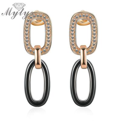 China TRENDY Personalized Micro-Inlaid Zircon Fashion Hip Hop Earrings Jewelry for sale