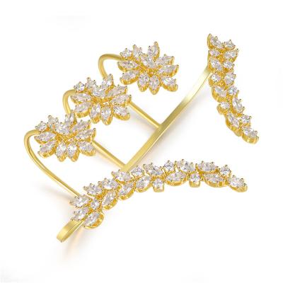 China Trendy Fashion Crystal Rhinestone Cubic Zirconia Palm Cuff Bangle Bracelet Jewelry for sale