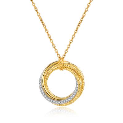 China Mix FASHIONABLE High Quality Round Circle Pendant Necklace Gold Plated Necklace Fashion Neckalace Chain for sale