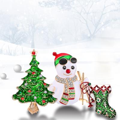 China Christmas Brooch Pins Pins Jewelry Accessories For Scarf Coat Christmas Brooch for sale