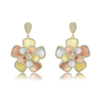 China Latest Design Dubai Gold Trendy Jewelry Earring Gold Plated Earring Designs For Girl for sale