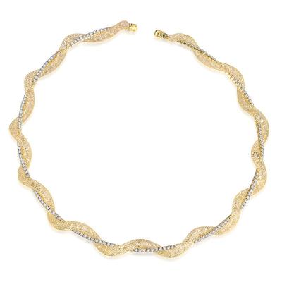 China Trendy Trendy Jewelry Women's Minimalist Gold Plated Mesh Necklace Crystal Necklace for sale