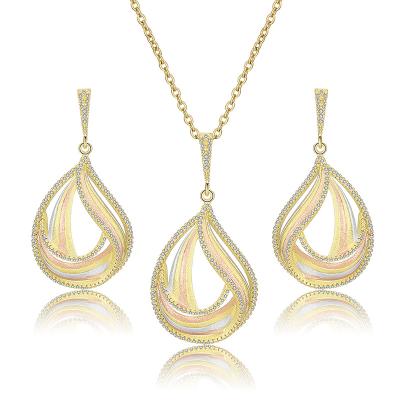 China FASHIONABLE Elegant Wedding Necklace Earrings Jewelry Set For Women for sale