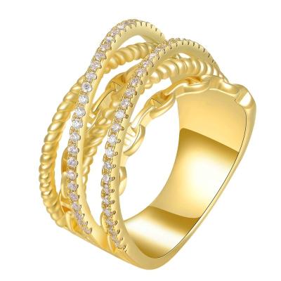 China FASHIONABLE Irregular Multi Layers Designs Latest Gold Plated Finger Ring Designs For Girls Ring Jewelry Gold Wedding Ring for sale