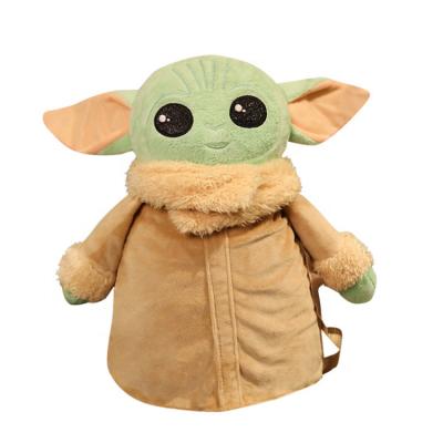 China Wholesale Custom Stuffed Animal Cute Stuffed Plush Toy Soft Baby Yoda Backpack Kawai School Bag Kid Doll for sale