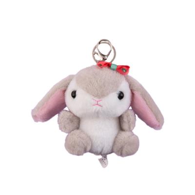 China Wholesale 2022 Promotion Cute Plush Baby Toy Doll Car Key Ring Mini Long Ear Rabbit Plush Key Chain for sale