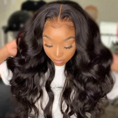 China Silky Straight Wave Super Quality Wigs Hair Lace Front , Transparent Swiss Lace 13*6 HD Lace Frontal Wig for sale