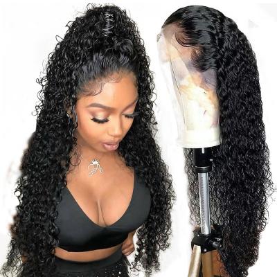 China Natural Transparent Lace Front Human Hair Wigs Virgin Hair 180% Density Hd Full Lace Frontal Wig Raw Indian Wholesale Deep Wave Wigs for sale