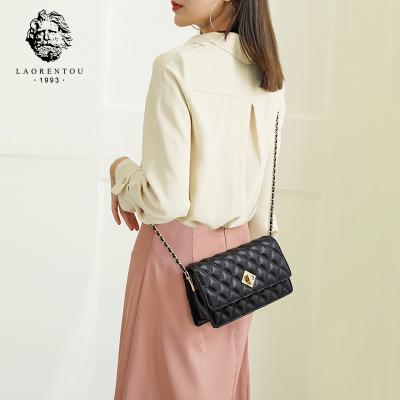 China Fashion LAORENTOU Chained Shoulder Swap Cross - Body Bags Women 2021 Trend Sling Bag Female Clutch Genuine Leater Handbags for sale