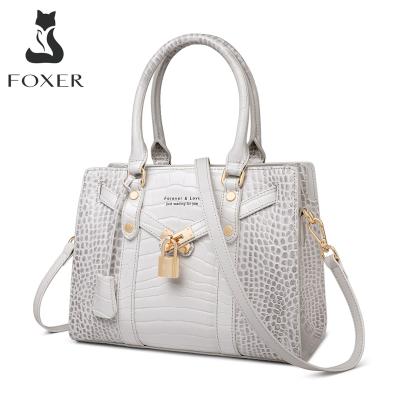 China Vintage FOXER Luxury Women's Purse Genuine Leather Handle Handbag Lady Crossbody Shoulder Bags Fashion Autumn Winter Top Bag for sale