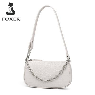 China FOXER Fashion Ladies Vintage Cowhide Mini Handle Bag Crossbody Bag For Women Casual Female Shoulder Bag Chain for sale