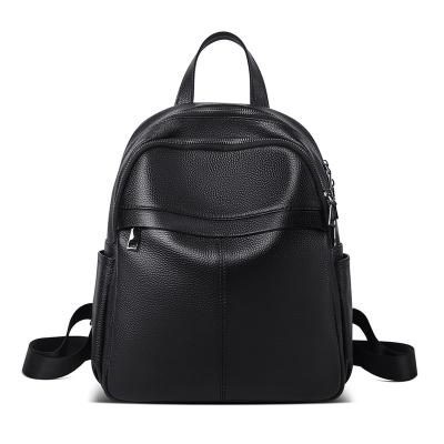 China FOXER Backpack Fashion Soft Ladies Leisure Travel Women's Leather Backpack Simple Student Large Capacity Anti-theft Leather Backpack for sale