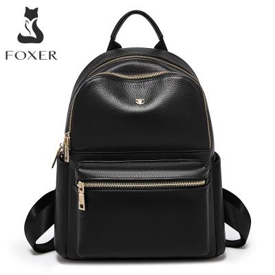 China FOXER Ladies Soft Shoulder Bag Girls School Bag Leisure Large Capacity Anti-theft Single Leather High Quality Travel Backpack New for sale