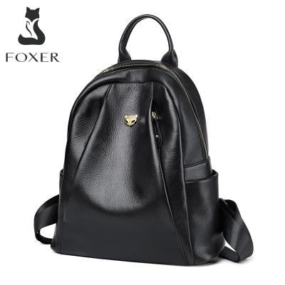 China FOXER Anti-theft Girls Sweet Style Fashion Preppy Travel Bags Genuine School Bags Scare Leather Style Backpacks Girl's School Bags for sale