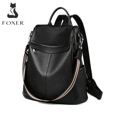 China FOXER Girl Fashion University School Style Simple Anti-theft Bag High Quality Synthetic Leather Lady Large Capacity Travel Bags for sale