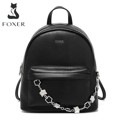 China FOXER Anti-theft Girls Fashion Simple Preppy Style School Bag Women High Quality Synthetic Leather Backpack Ladies Purse Mini Travel Bags for sale