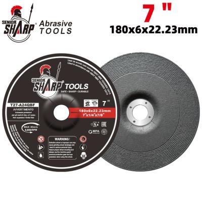 China 7'' 180X6X22.2MM Abrasive Tools Depressed Centre Metal grinding disc from China factory for sale