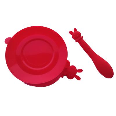 China Factory Price Eco - Friendly Top Selling Silicone Suction Baby Feeding Bowl With Spoon for sale