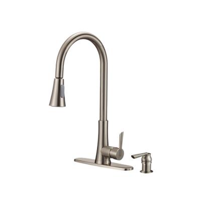 China Hot Sale cUpc Warranty Thermostatic Faucets Single-Handle Pull Down Sprayer Kitchen Faucet With Soap Dispenser for sale