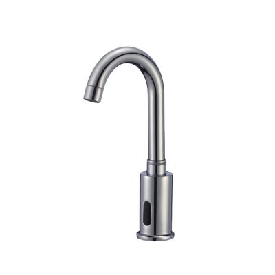 China Faucets Bathroom Deck Mount Automatics Sensor Metered Water Faucet Chrome Brass Water Saving Faucet Automatic Smart Bathroom Faucet for sale