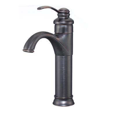 China Modern Faucets Oil Metered Brushed Single Hole Bathroom Bronze Faucet Bathroom Sink Faucet, Black Vanity Faucet for sale