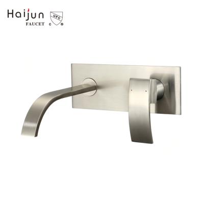 China Hot Selling Single Handle Art Wall Mounted Brass Basin Metered Faucets for sale