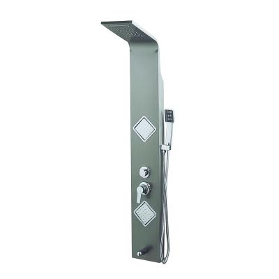 China Without Slide Bar Shower Panel Column SPA Massage Jet Shower Panel Rainfall Waterfall 304 Stainless Steel Shower Panel for sale