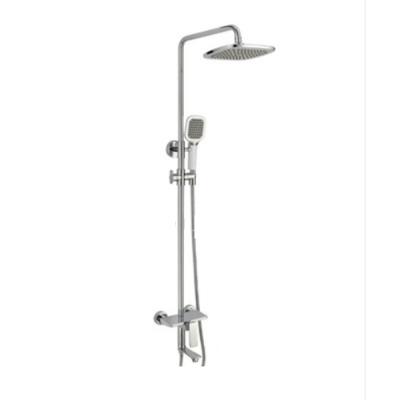 China Wholesale Bathroom Panel Faucets Factory Shower Brass Square Metered Shower Sets And Faucets Pour Mixer Wall Mount Duchas for sale