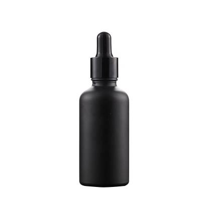 China Garrafa de vidro preto mate congelado de alta qualidade 20 ml-100 ml para óleo essencial de soro de loção à venda