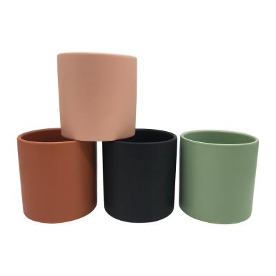 China Nordic Cylinder Candle Jars Matte Kleur Leeg Keramische Kaars Vessel Kaars Jars Te koop