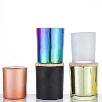 Cina Vaso vuoto per candele colorate ghiacciate Vaso di vetro di lusso per candele in vendita