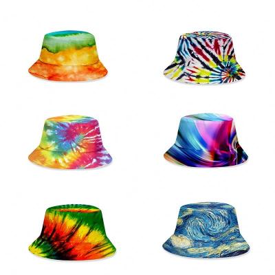 China Other gorras-al-por-mayor custom multi color unisex embroidery gorras planas fish hat tie dye bucket hat for sale